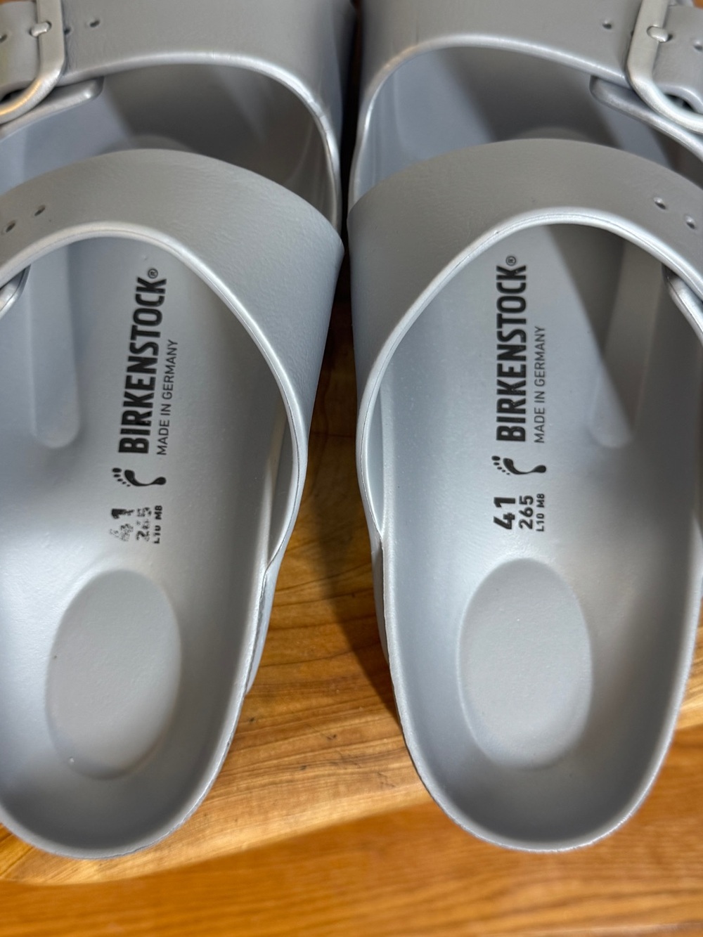 Birkenstock Arizona EVA metallic silver Women's Sandals EU 41 Sz. 10 - Picture 4 of 12
